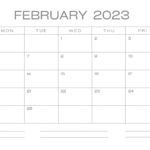 February 2023 Calendar Editable