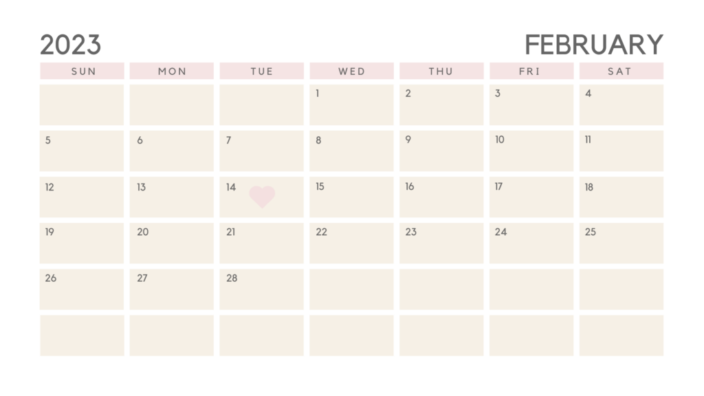 Pink February 2023 Editable Calendar Printable