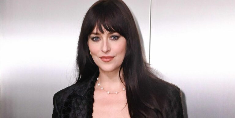Dakota Johnson Just Took a Major Risk With Her Sheer Lingerie Bodysuit and Blazer Outfit
