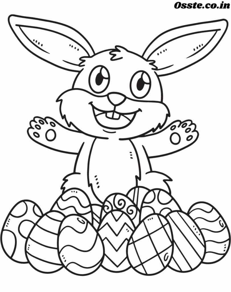 2024 simple Easter drawing for Preschoolers