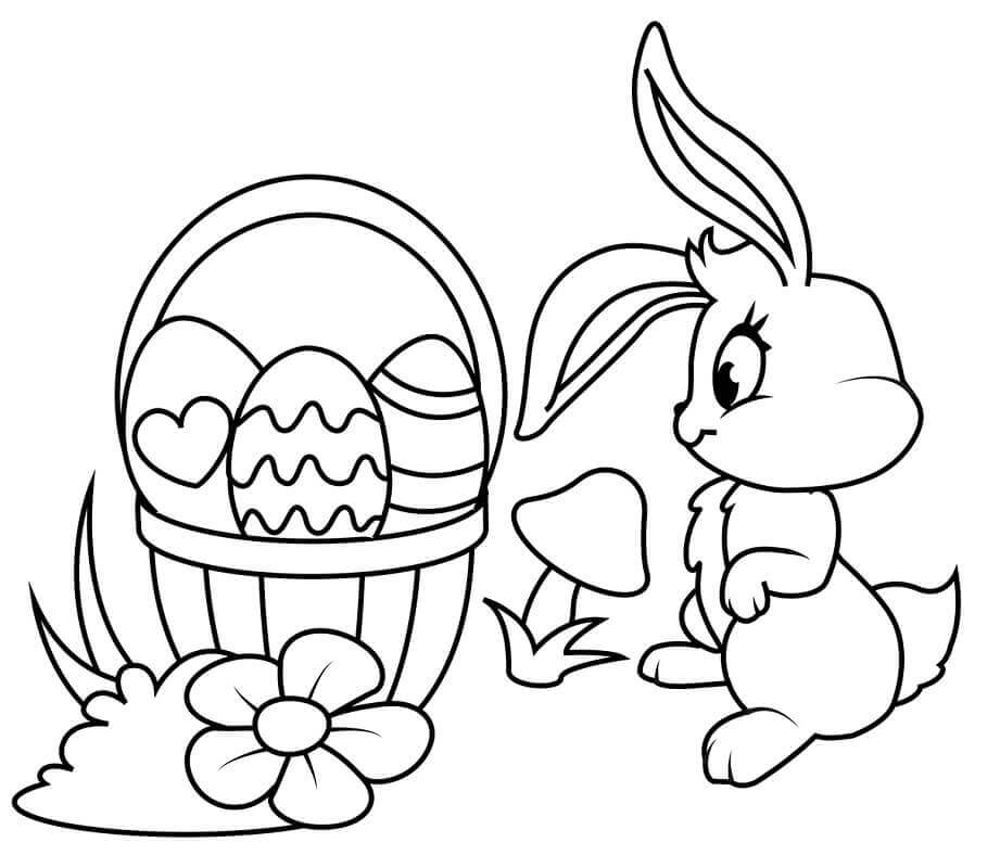 Easter Eggs Basket Drawings