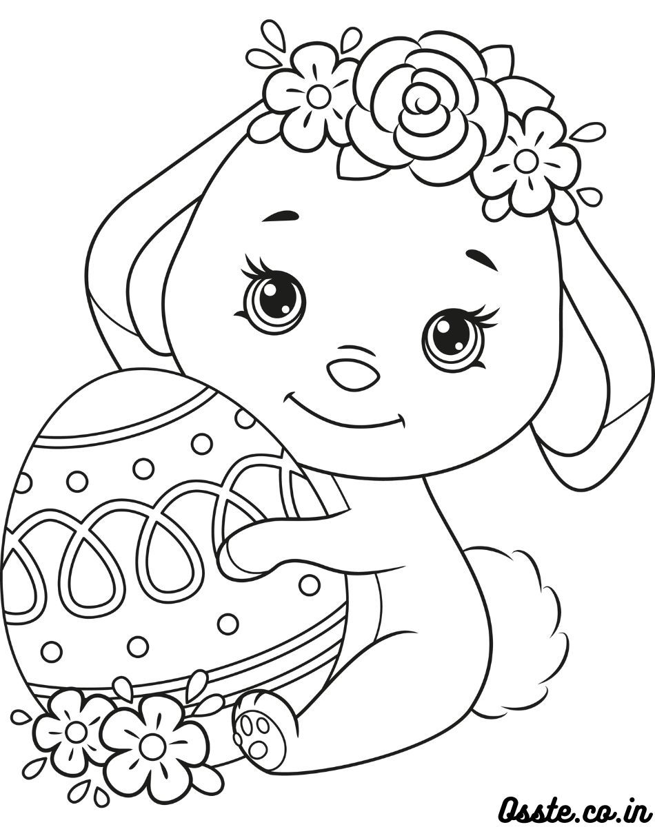 Free baby easter coloring page