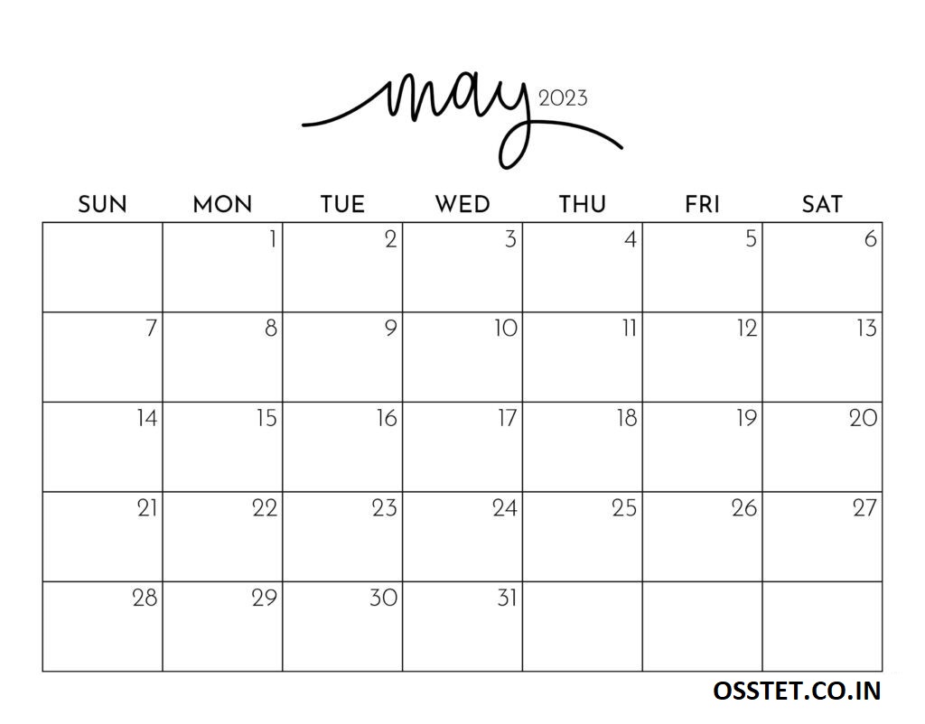 Printable May 2023 Calendar Excel Template