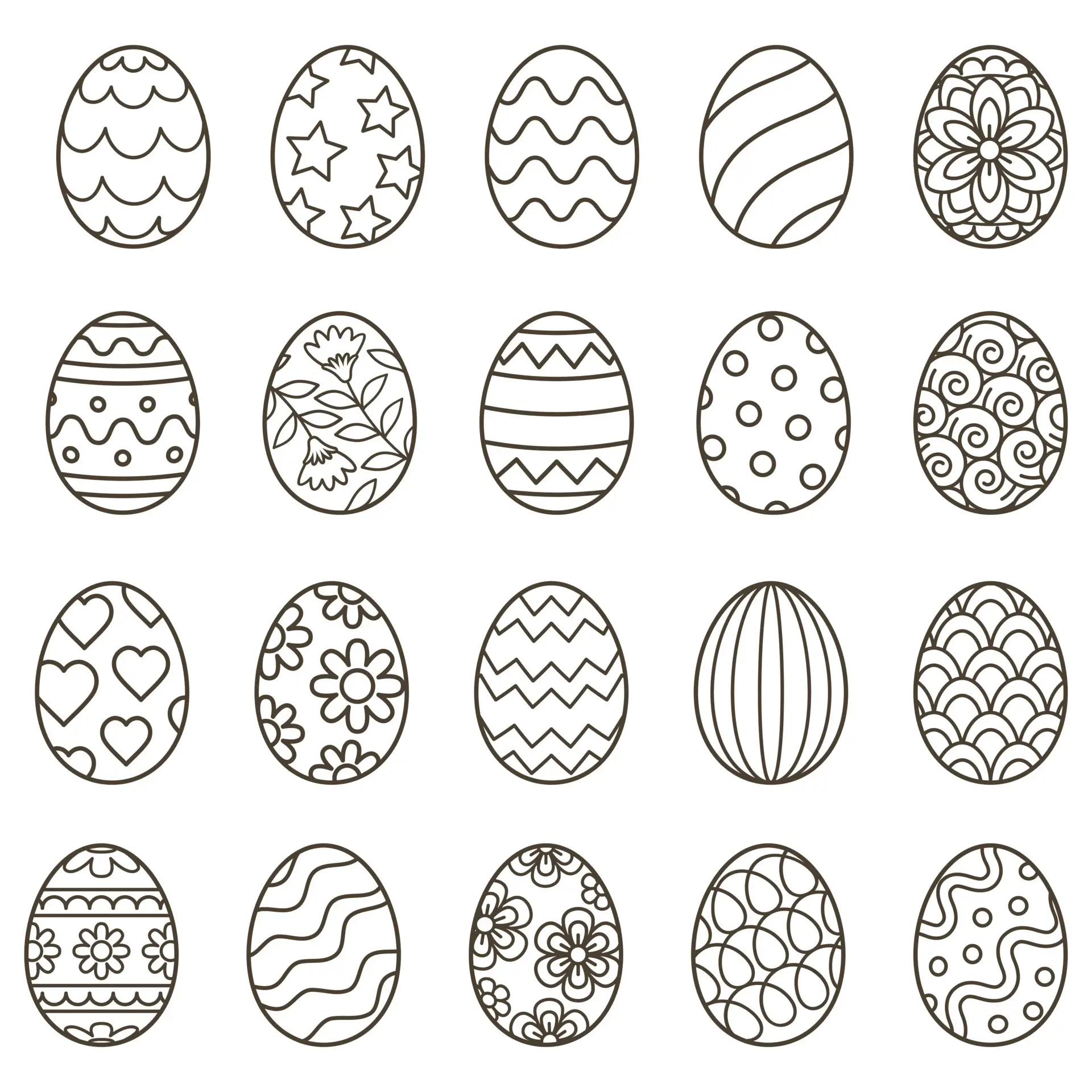 easter egg drawing line doodle symbol vector