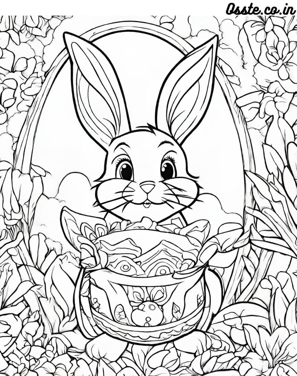 happy easter coloring page 2024
