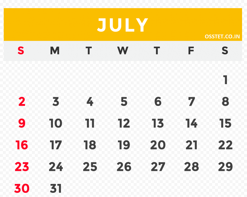 July Calendar 2023 PDF Word Excel