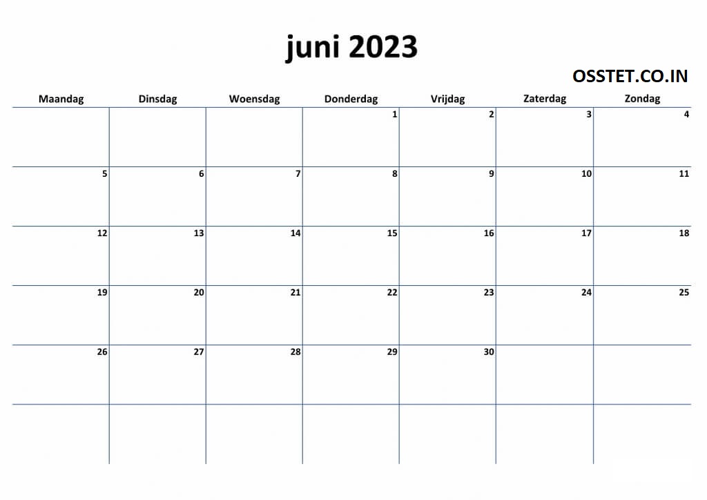 Kalender Juni 2023 Niederlande