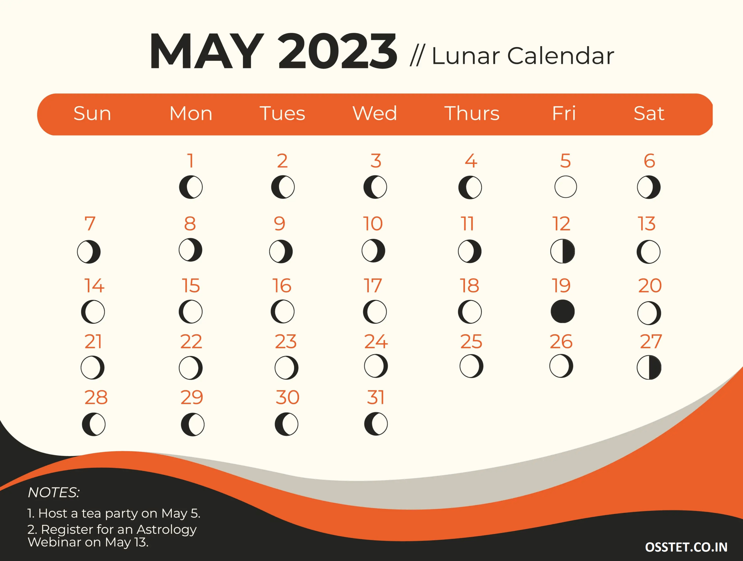 lunar calendar may 2023