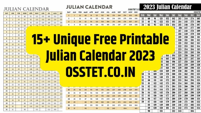 Free Printable Julian Calendar 2023 PDF Word Excel Formats