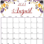 August 2023 Cute Floral Calendar