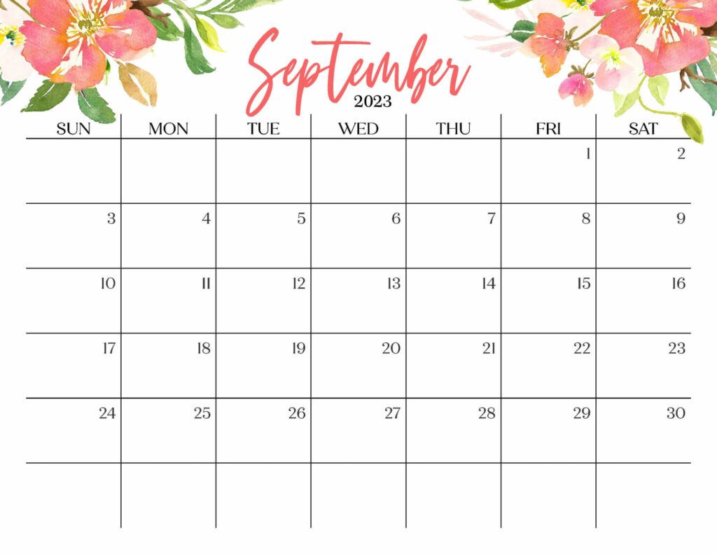September 2023 Calendar Printable PDF, Word, Excel Free Download
