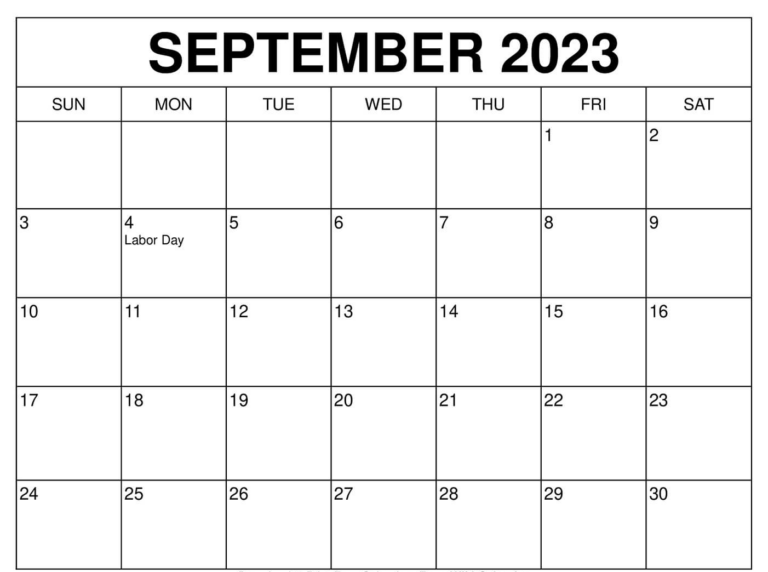 September 2023 Calendar Printable PDF, Word, Excel Free Download