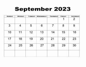 september 2023 waterproof calendar