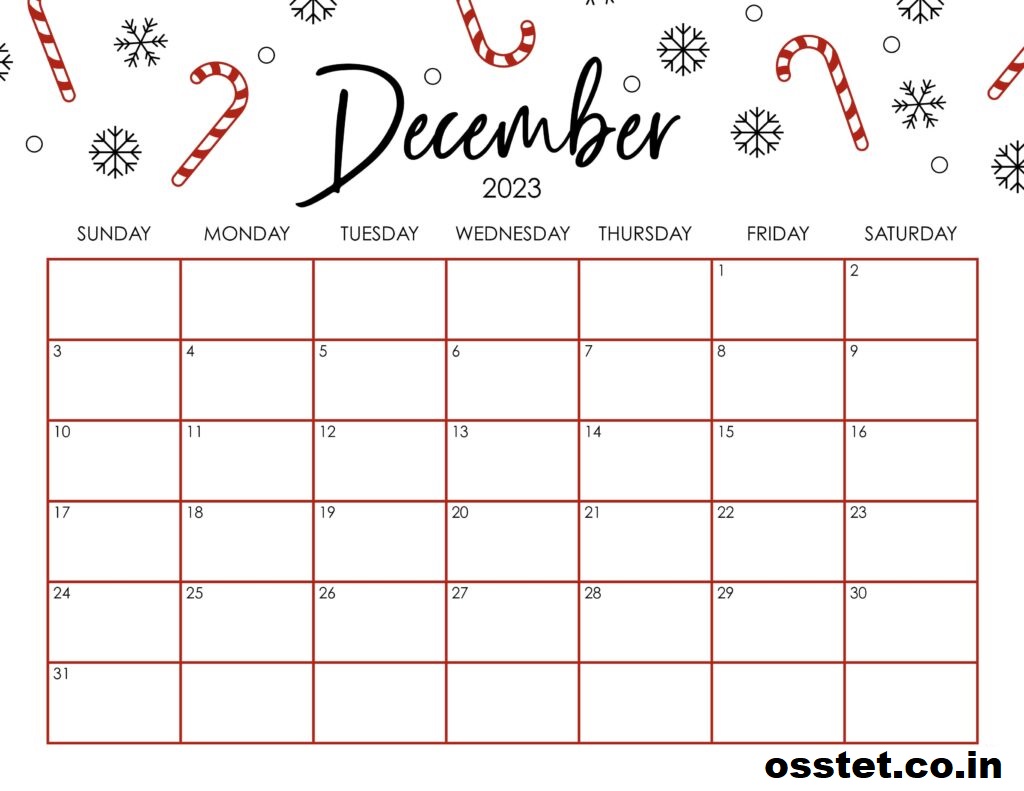 Floral Calendar December 2023