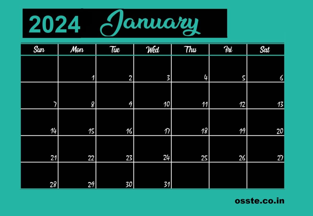 Printable January Calendar 2024