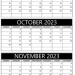September October and November 2023 Calendar Printable Templates