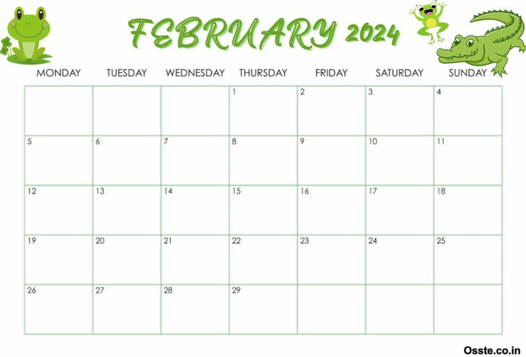 Printable Floral February 2024 Cute Calendar Template Download