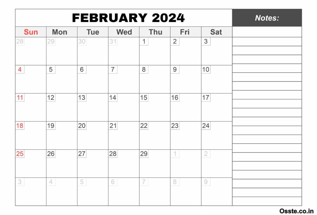 February 2024 Calendar To Print