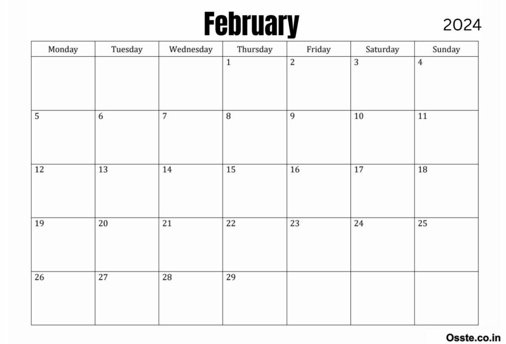 February 2024 Calendar to Edit
