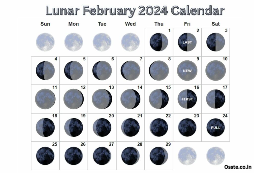 Free February Moon Phases Calendar 2024