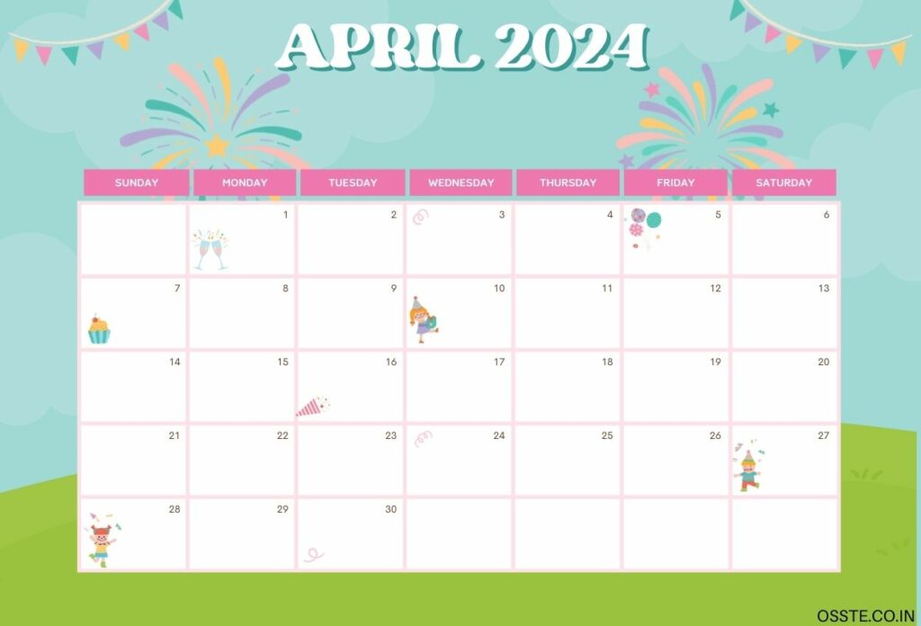 April 2024 Calendar Cute Wallpaper