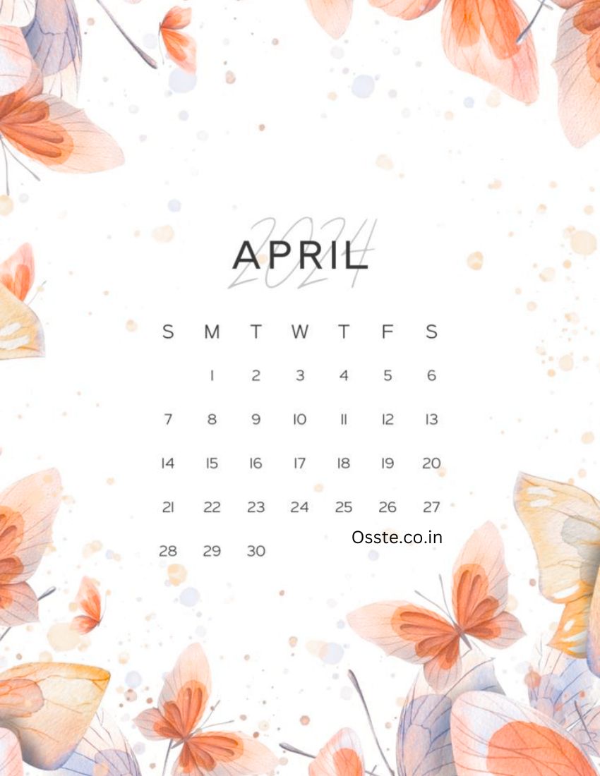 April 2024 Calendar For iPhone