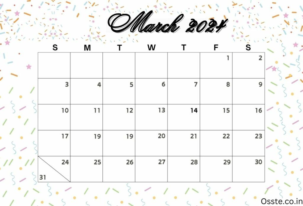 March 2024 Calendar Cute JPG