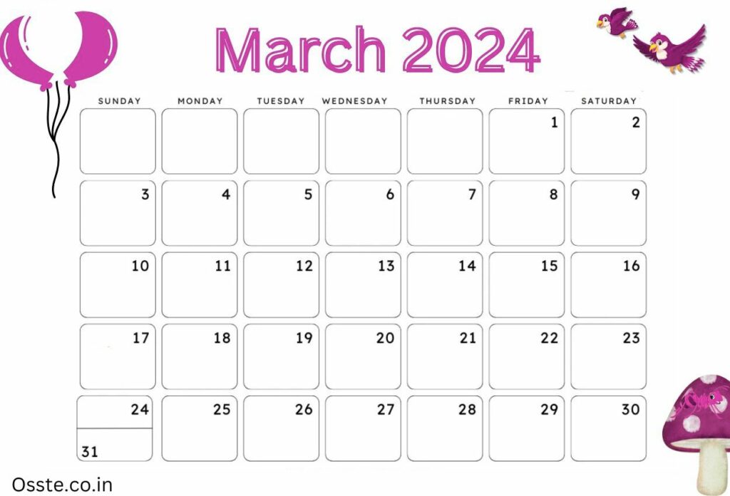March 2024 Cute Designs